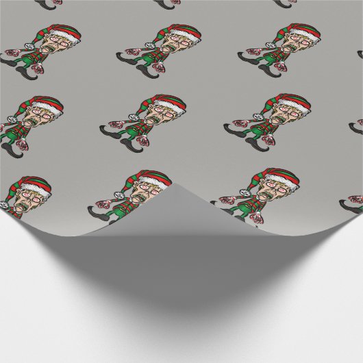 Papier Cadeau Joyeux Noël effrayant Elf (Coin)