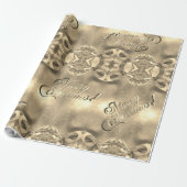 Papier Cadeau Joyeux Noël Elégant Faux Gold Foil Script Chic (Déroulé)