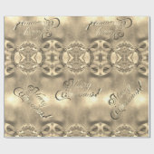 Papier Cadeau Joyeux Noël Elégant Faux Gold Foil Script Chic (Plat)