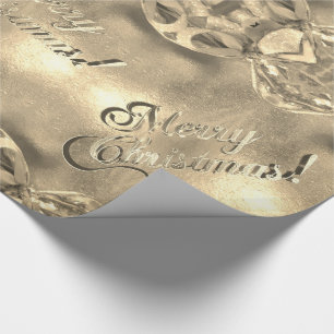 Papier Cadeau Joyeux Noël Elégant Faux Gold Foil Script Chic