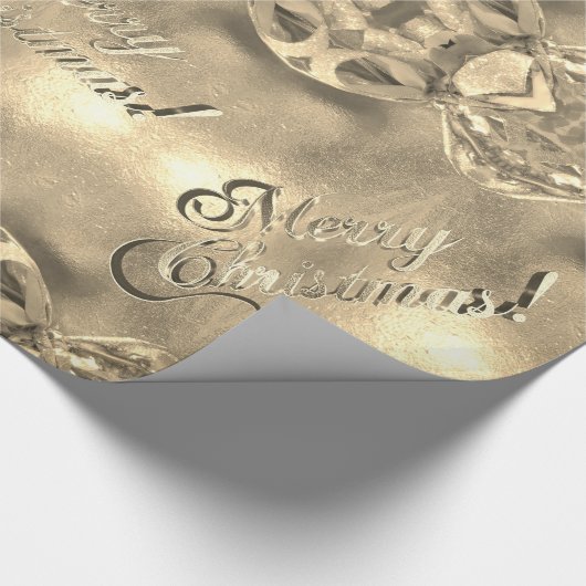 Papier Cadeau Joyeux Noël Elégant Faux Gold Foil Script Chic (Coin)