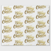 Papier Cadeau Joyeux Noël Elégant Gold Script Holiday (Plat)