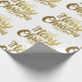Papier Cadeau Joyeux Noël Elégant Gold Script Holiday (Coin)