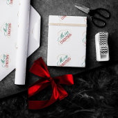 Papier Cadeau Joyeux Noël Élégant moderne Script de vacances