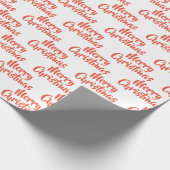 Papier Cadeau Joyeux Noël Élégant Motif de script (Coin)