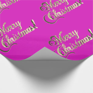 Papier Cadeau Joyeux Noël Élégant rose et or moderne