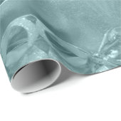 Papier Cadeau Joyeux Noël Élégant Script Bleu Turquoise (Coin rond)