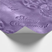 Papier Cadeau Joyeux Noël Élégant Script moderne violet (Coin)