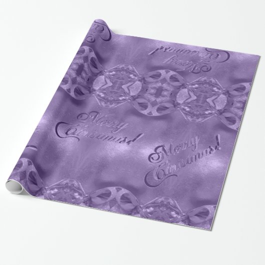 Papier Cadeau Joyeux Noël Élégant Script moderne violet (Déroulé)