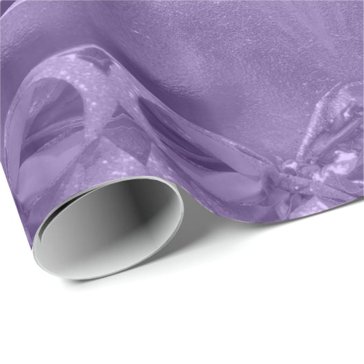 Papier Cadeau Joyeux Noël Élégant Script moderne violet (Coin rond)