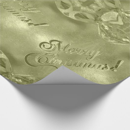 Papier Cadeau Joyeux Noël Élégant Script Vert (Coin)
