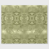 Papier Cadeau Joyeux Noël Élégant Script Vert (Plat)