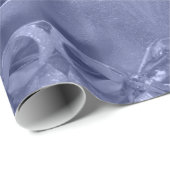 Papier Cadeau Joyeux Noël Elegant Silver Blue (Coin rond)