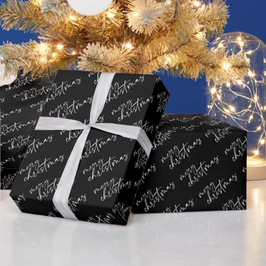 Papier Cadeau Joyeux Noël Élégante Typographie Script (Vacances)