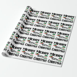 Papier Cadeau Joyeux Noël Elfique