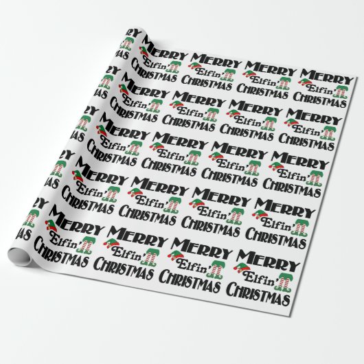 Papier Cadeau Joyeux Noël Elfique (Déroulé)