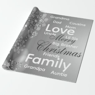 Papier Cadeau Joyeux Noël Emballage Famille Amour Amis