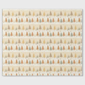 Papier Cadeau Joyeux Noël en forêt mignonne (Plat)