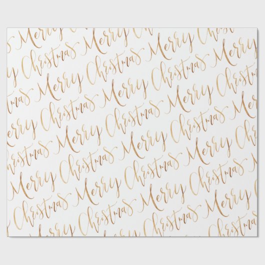 Papier Cadeau Joyeux Noël en or (Plat)