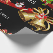 Papier Cadeau Joyeux Noël Enveloppement Papier Elf Snowman Père  (Coin)