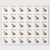 Papier Cadeau Joyeux Noël! Escargot (Plat)