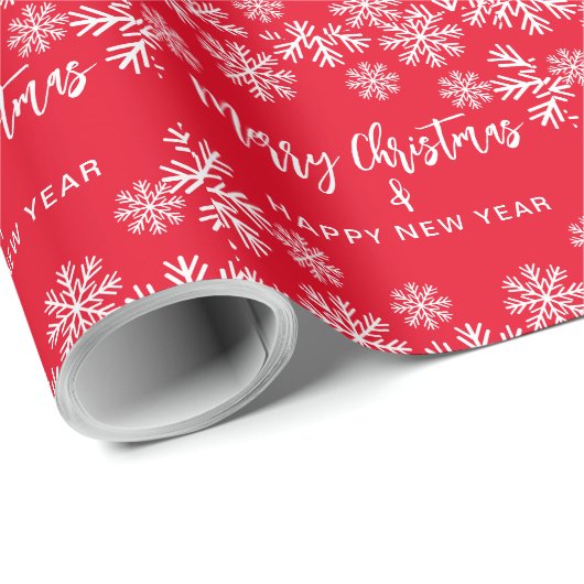 Papier Cadeau Joyeux Noël et Bonne Année (Coin rond)