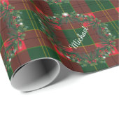 Papier Cadeau Joyeux Noël et Bonne Année ! Motif Écosse (Coin rond)