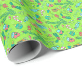 Papier Cadeau Joyeux Noël Et Joyeux Motif du Nouvel An (Coin rond)