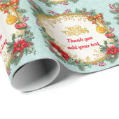 Papier Cadeau Joyeux Noël et Joyeux Nouvel An par amour (Coin rond)