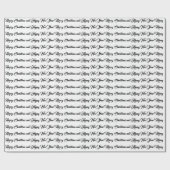 Papier Cadeau Joyeux Noël et Joyeux script du Nouvel An blanc (Plat)