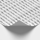 Papier Cadeau Joyeux Noël et Joyeux script du Nouvel An blanc (Coin)