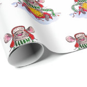 Papier Cadeau Joyeux Noël et joyeux Souris au fromage du Nouvel (Coin rond)