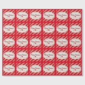 Papier Cadeau Joyeux Noël Et Joyeux Sucre de canne Du Nouvel An (Plat)