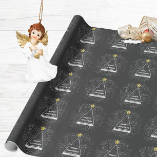 Papier Cadeau Joyeux Noël Étoile Brillante Minimaliste Moderne