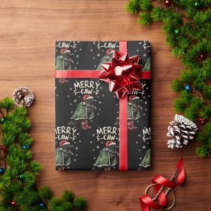 Papier Cadeau Joyeux Noël F-Caw-F Funny Crow Merry Xmas