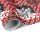 Papier Cadeau Joyeux Noël Familier Photo Custome (Coin rond)