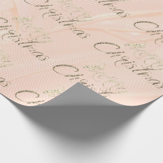 Papier Cadeau Joyeux Noël Faux Gold Parties scintillant Script S (Coin)