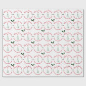 Papier Cadeau Joyeux Noël Festif De Nom Personnalisé (Plat)