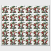 Papier Cadeau Joyeux Noël Festive Gnome avec Décorations (Plat)