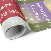 Papier Cadeau Joyeux Noël Fête de voeux (Coin rond)