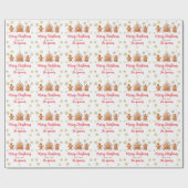 Papier Cadeau Joyeux Noël Fête Maison de pain d'épice (Plat)