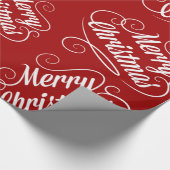 Papier Cadeau Joyeux Noël Fête Rouge Design saisonnier (Coin)