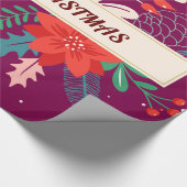 Papier Cadeau Joyeux Noël Floral (Coin)