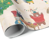Papier Cadeau Joyeux Noël Fun Wildlife (Coin rond)