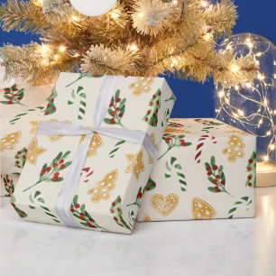 Papier Cadeau Joyeux Noël Gingerbread Cookies