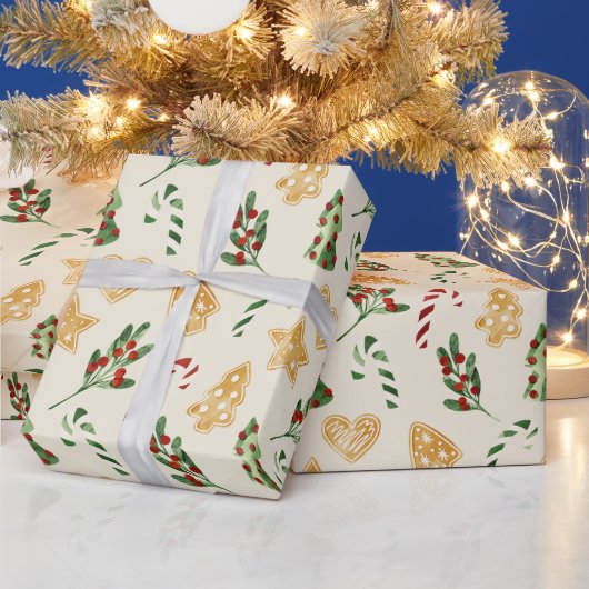 Papier Cadeau Joyeux Noël Gingerbread Cookies (Vacances)