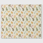 Papier Cadeau Joyeux Noël Gingerbread Cookies (Plat)