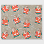 Papier Cadeau Joyeux Noël Gingerbread Custom Face Drôle (Plat)