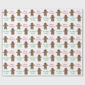 Papier Cadeau Joyeux Noël Gingerbread Homme Custom (Plat)