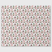 Papier Cadeau Joyeux Noël Gnome Mignon (Plat)